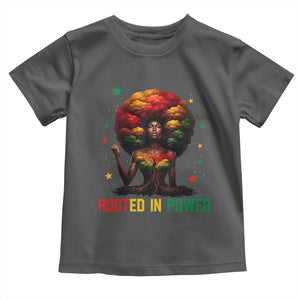 Melanin Queen Rooted In Power Toddler T Shirt African American Afro Tree Of Life TS12 Dark Heather Print Your Wear