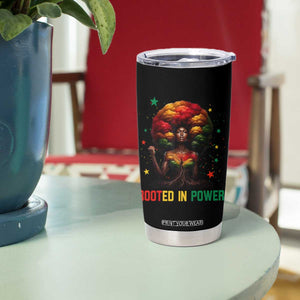 Melanin Queen Rooted In Power Tumbler Cup African American Afro Tree Of Life TS12 Print Your Wear