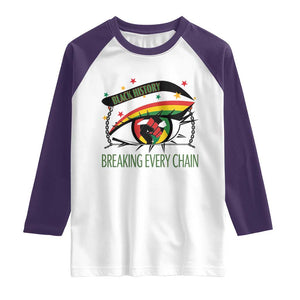 Breaking Every Chain Raglan Shirt Black History Month Freedom Gift TS12 White Purple Print Your Wear