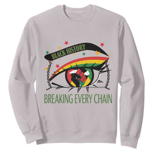 Breaking Every Chain Sweatshirt Black History Month Freedom Gift TS12 Ice Gray Print Your Wear