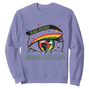 Breaking Every Chain Sweatshirt Black History Month Freedom Gift TS12 Violet Print Your Wear