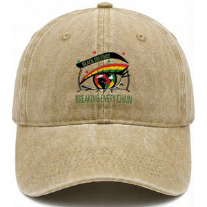 Breaking Every Chain Washed Cotton Baseball Cap Black History Month Freedom Gift TS12 Print Your Wear
