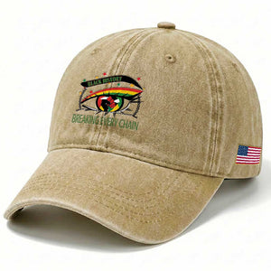 Breaking Every Chain Washed Cotton Baseball Cap Black History Month Freedom Gift TS12 Print Your Wear