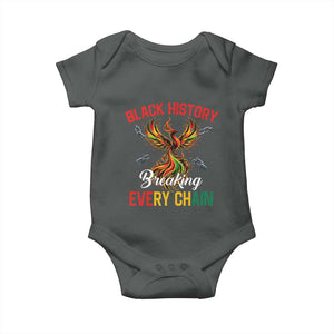 Phoenix Rising Breaking Every Chain Baby Onesie Black History Month Freedom Gift TS12 Dark Heather Print Your Wear