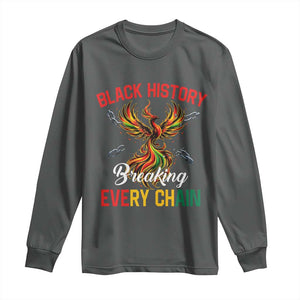 Phoenix Rising Breaking Every Chain Long Sleeve Shirt Black History Month Freedom Gift TS12 Dark Heather Print Your Wear