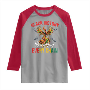 Phoenix Rising Breaking Every Chain Raglan Shirt Black History Month Freedom Gift TS12 Sport Gray Red Print Your Wear