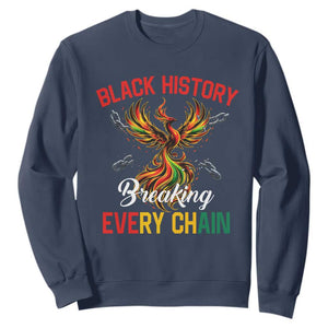 Phoenix Rising Breaking Every Chain Sweatshirt Black History Month Freedom Gift TS12 Navy Print Your Wear