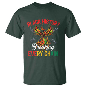 Phoenix Rising Breaking Every Chain T Shirt Black History Month Freedom Gift TS12 Dark Forest Green Print Your Wear