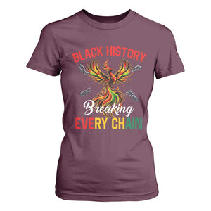 Phoenix Rising Breaking Every Chain T Shirt For Women Black History Month Freedom Gift TS12 Maroon Print Your Wear