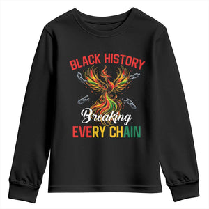 Phoenix Rising Breaking Every Chain Youth Sweatshirt Black History Month Freedom Gift TS12 Black Print Your Wear