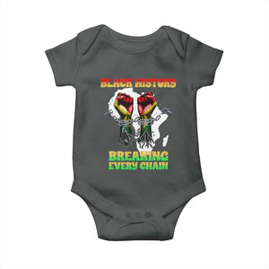 African American Civil Rights Gift Baby Onesie Breaking Every Chain TS12 Dark Heather Print Your Wear