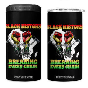 African American Civil Rights Gift 4 in 1 Can Cooler Tumbler Breaking Every Chain TS12 One Size: 16 oz Black Print Your Wear