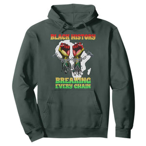 African American Civil Rights Gift Hoodie Breaking Every Chain TS12 Dark Forest Green Print Your Wear