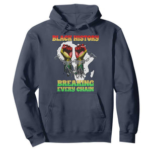 African American Civil Rights Gift Hoodie Breaking Every Chain TS12 Navy Print Your Wear