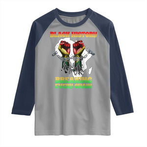 African American Civil Rights Gift Raglan Shirt Breaking Every Chain TS12 Sport Gray Navy Print Your Wear