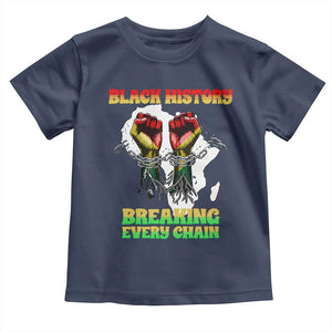 African American Civil Rights Gift Toddler T Shirt Breaking Every Chain TS12 Navy Print Your Wear