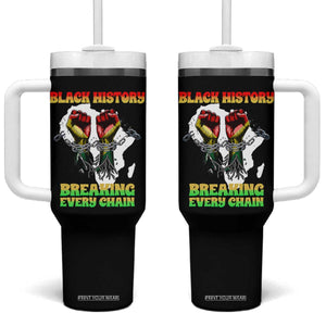 African American Civil Rights Gift Tumbler With Handle Breaking Every Chain TS12 One Size: 40 oz Black Print Your Wear