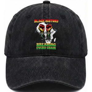 African American Civil Rights Gift Washed Cotton Baseball Cap Breaking Every Chain TS12 Print Your Wear