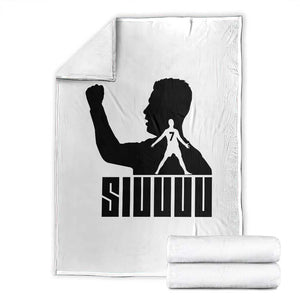 Siuuuu Number Seven Soccer Celebration Throw Blanket Funny Sport Lovers Gift TS12 White Print Your Wear