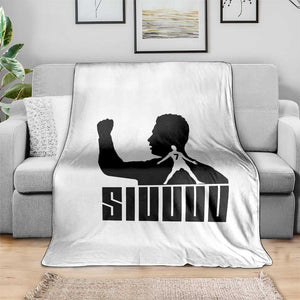 Siuuuu Number Seven Soccer Celebration Throw Blanket Funny Sport Lovers Gift TS12 Print Your Wear