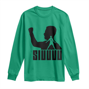 Siuuuu Number Seven Soccer Celebration Long Sleeve Shirt Funny Sport Lovers Gift TS12 Irish Green Print Your Wear