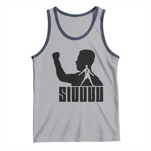 Siuuuu Number Seven Soccer Celebration Tank Top Funny Sport Lovers Gift TS12 Athletic Heather Navy Print Your Wear