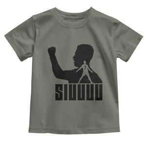 Siuuuu Number Seven Soccer Celebration Toddler T Shirt Funny Sport Lovers Gift TS12 Military Green Print Your Wear