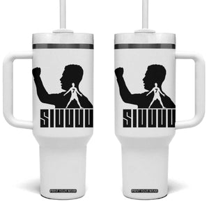 Siuuuu Number Seven Soccer Celebration Tumbler With Handle Funny Sport Lovers Gift TS12 One Size: 40 oz White Print Your Wear