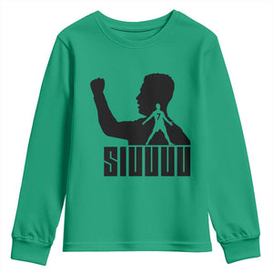 Siuuuu Number Seven Soccer Celebration Youth Sweatshirt Funny Sport Lovers Gift TS12 Irish Green Print Your Wear