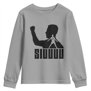 Siuuuu Number Seven Soccer Celebration Youth Sweatshirt Funny Sport Lovers Gift TS12 Sport Gray Print Your Wear