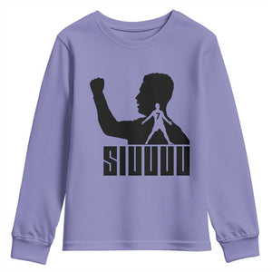 Siuuuu Number Seven Soccer Celebration Youth Sweatshirt Funny Sport Lovers Gift TS12 Violet Print Your Wear
