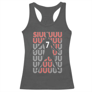 Siuuuu Soccer Celebration Racerback Tank Top Gift For Fans TS12 Dark Heather Print Your Wear