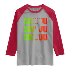 Siuuuu Soccer Celebration Raglan Shirt Gift For Soccer Lovers TS12 Sport Gray Red Print Your Wear