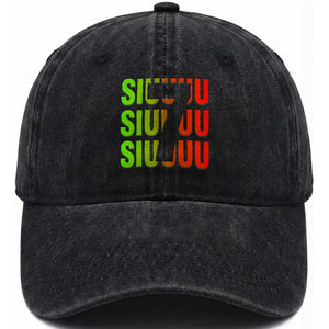 Siuuuu Soccer Celebration Washed Cotton Baseball Cap Gift For Soccer Lovers TS12 Print Your Wear