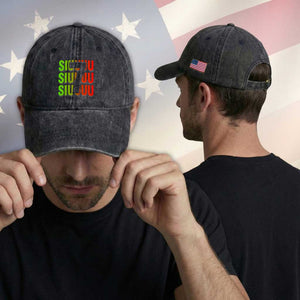 Siuuuu Soccer Celebration Washed Cotton Baseball Cap Gift For Soccer Lovers TS12 Print Your Wear