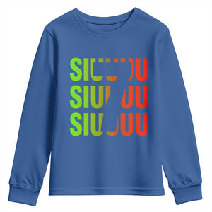 Siuuuu Soccer Celebration Youth Sweatshirt Gift For Soccer Lovers TS12 Royal Blue Print Your Wear