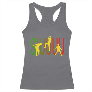 Funny Game Day Soccer Celebration Gift Racerback Tank Top Siuuuu TS12 Charcoal Print Your Wear
