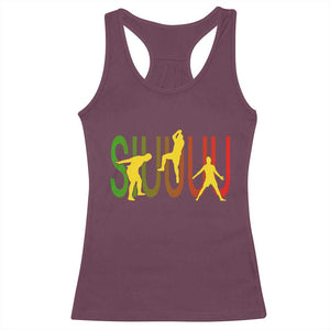 Funny Game Day Soccer Celebration Gift Racerback Tank Top Siuuuu TS12 Maroon Print Your Wear