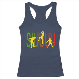 Funny Game Day Soccer Celebration Gift Racerback Tank Top Siuuuu TS12 Navy Print Your Wear