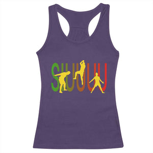 Funny Game Day Soccer Celebration Gift Racerback Tank Top Siuuuu TS12 Purple Print Your Wear