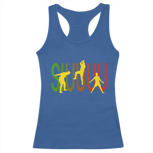 Funny Game Day Soccer Celebration Gift Racerback Tank Top Siuuuu TS12 Royal Blue Print Your Wear