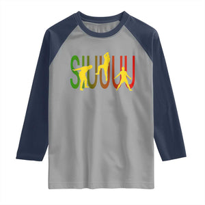 Funny Game Day Soccer Celebration Gift Raglan Shirt Siuuuu TS12 Sport Gray Navy Print Your Wear