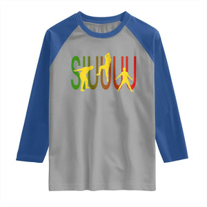 Funny Game Day Soccer Celebration Gift Raglan Shirt Siuuuu TS12 Sport Gray Royal Print Your Wear