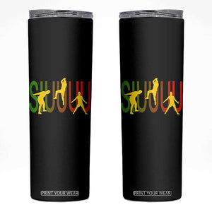 Funny Game Day Soccer Celebration Gift Skinny Tumbler Siuuuu TS12 Black Print Your Wear