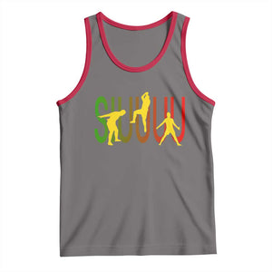 Funny Game Day Soccer Celebration Gift Tank Top Siuuuu TS12 Deep Heather Red Print Your Wear