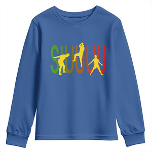 Funny Game Day Soccer Celebration Gift Youth Sweatshirt Siuuuu TS12 Royal Blue Print Your Wear