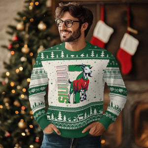 Siuuuu Game Day Soccer Celebration Ugly Christmas Sweater Gift For Fans TS12 Beige Green Print Your Wear
