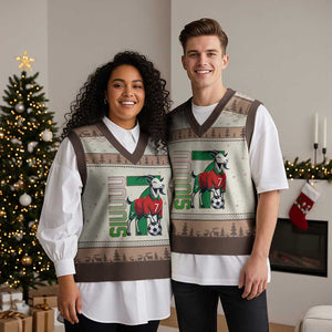 Siuuuu Game Day Soccer Celebration V-Neck Knit Sweater Vest Gift For Fans TS12 Mocha Mousse Print Your Wear
