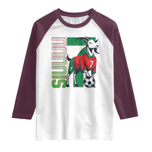Siuuuu Game Day Soccer Celebration Raglan Shirt Gift For Fans TS12 White Maroon Print Your Wear