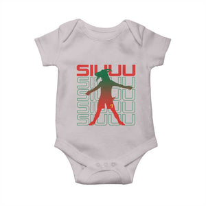 Funny Siuuuu Baby Onesie Iconic Goal Shout Soccer Lover Gift TS12 Ice Gray Print Your Wear